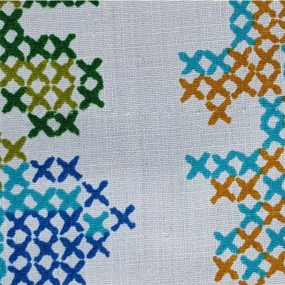 2.75 YDS Vintage 1970's FAUX CROSS-STITCH FABRIC "Home Sweet Home" Cotton Blend - Picture 8 of 10